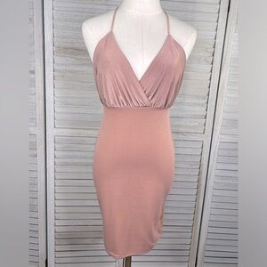 BOOHOO (Night) Bodycon Mini Dress Pinky/Beige-4